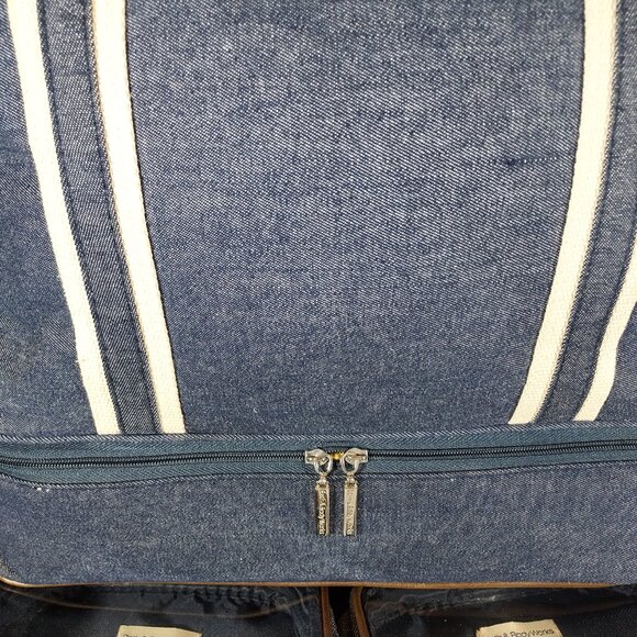 Bath And Body Works Denim Travel Shoulder Bag Tote Blue Matching Cosmetics Bags - Picture 8 of 16